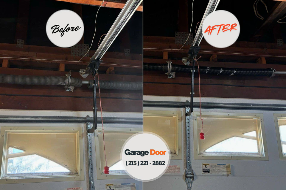 Before and after: garage door repair Boynton Beach, FL